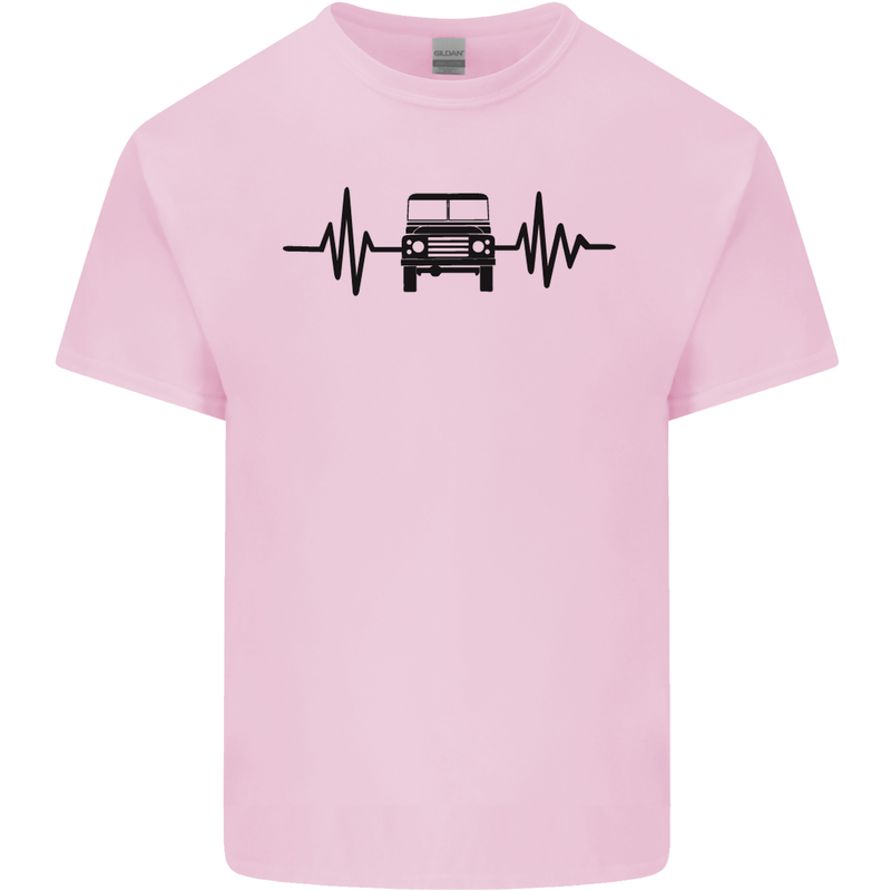 4X4 Heart Beat Pulse Off Road Roading Mens Cotton T-Shirt Tee Top Light Pink