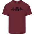 4X4 Heart Beat Pulse Off Road Roading Mens Cotton T-Shirt Tee Top Maroon