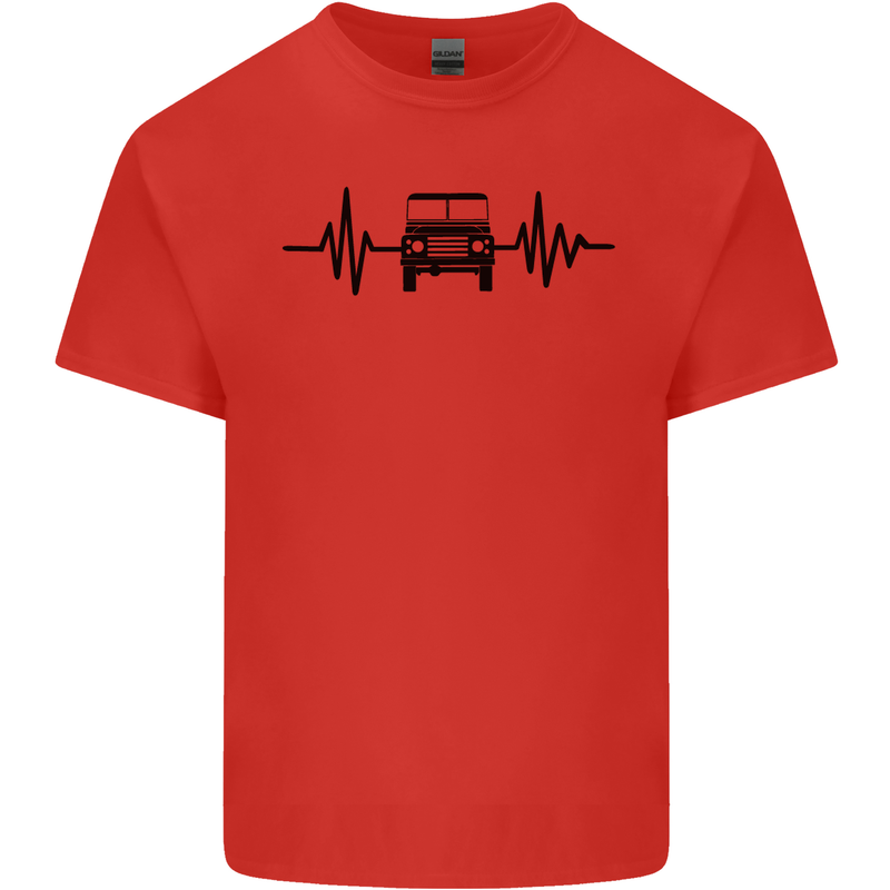 4X4 Heart Beat Pulse Off Road Roading Mens Cotton T-Shirt Tee Top Red