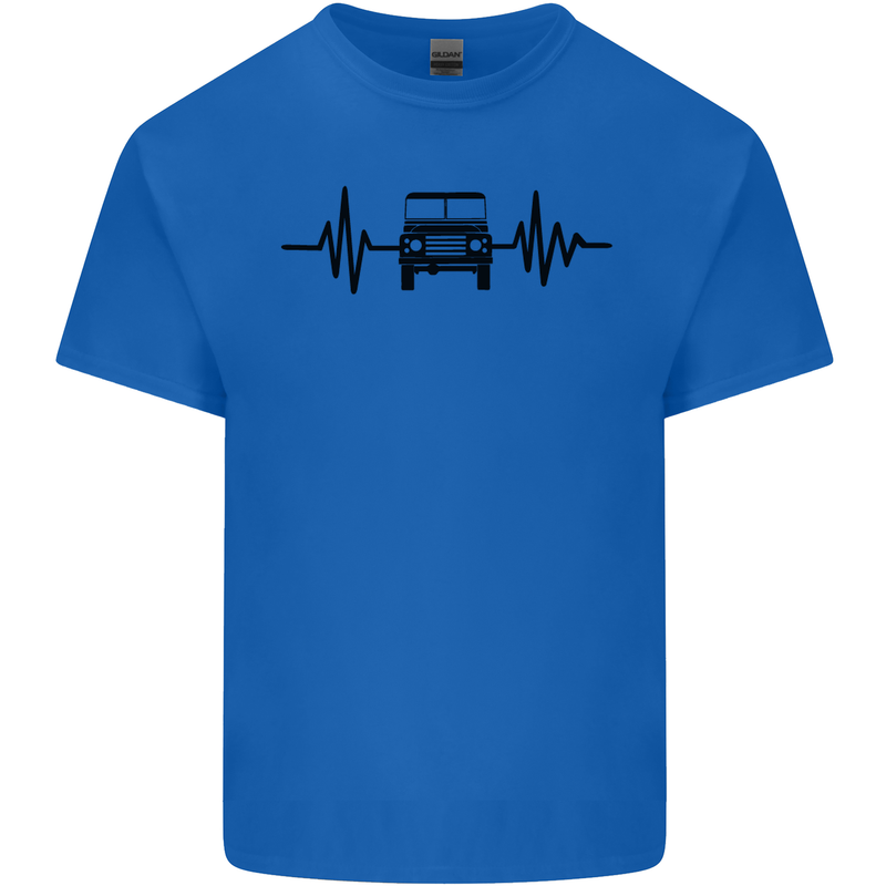 4X4 Heart Beat Pulse Off Road Roading Mens Cotton T-Shirt Tee Top Royal Blue