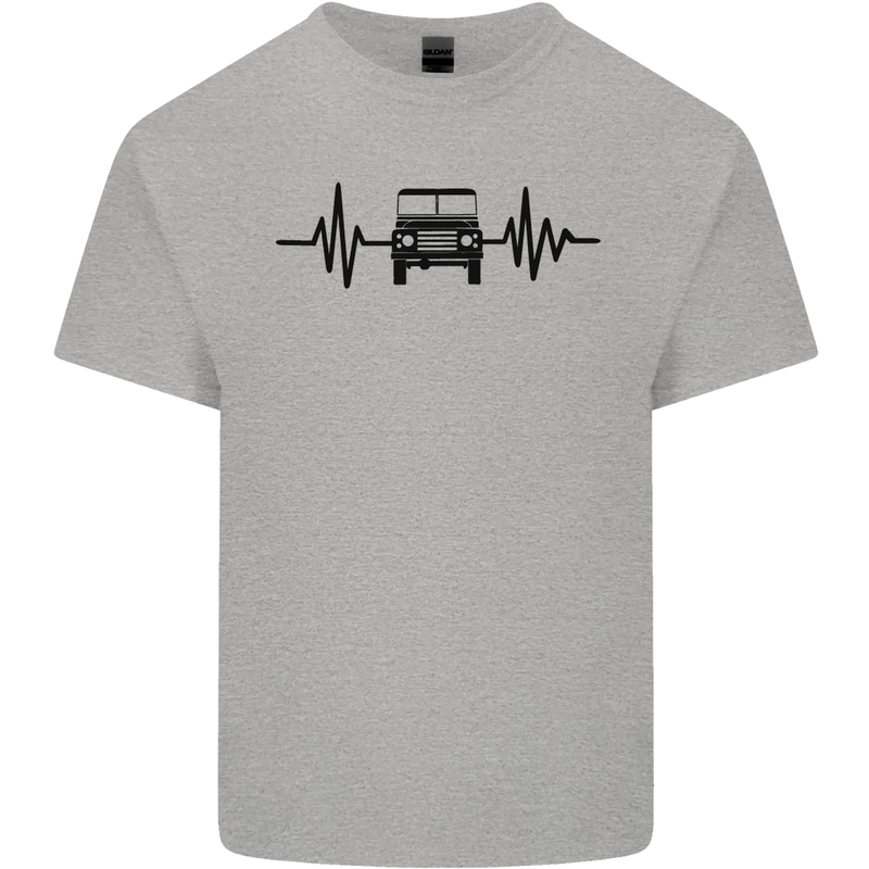 4X4 Heart Beat Pulse Off Road Roading Mens Cotton T-Shirt Tee Top Sports Grey