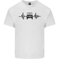 4X4 Heart Beat Pulse Off Road Roading Mens Cotton T-Shirt Tee Top White