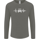 4X4 Heart Beat Pulse Off Road Roading Mens Long Sleeve T-Shirt Charcoal