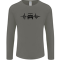 4X4 Heart Beat Pulse Off Road Roading Mens Long Sleeve T-Shirt Charcoal
