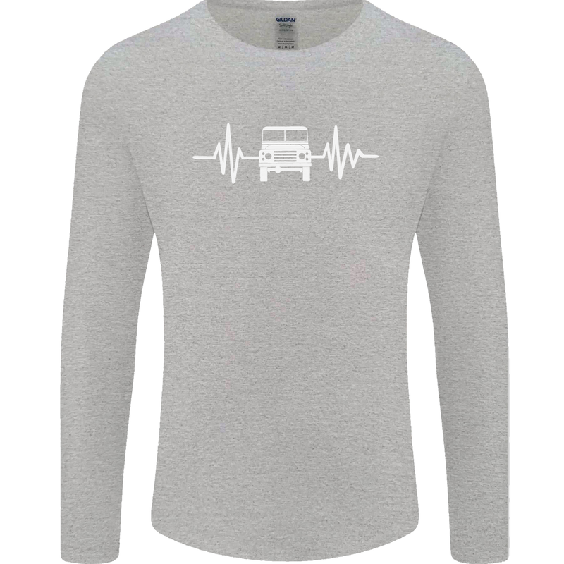 4X4 Heart Beat Pulse Off Road Roading Mens Long Sleeve T-Shirt Sports Grey