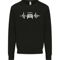 4X4 Heart Beat Pulse Off Road Roading Mens Sweatshirt Jumper Black