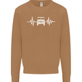 4X4 Heart Beat Pulse Off Road Roading Mens Sweatshirt Jumper Caramel Latte