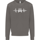 4X4 Heart Beat Pulse Off Road Roading Mens Sweatshirt Jumper Charcoal