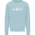 4X4 Heart Beat Pulse Off Road Roading Mens Sweatshirt Jumper Light Blue