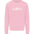 4X4 Heart Beat Pulse Off Road Roading Mens Sweatshirt Jumper Light Pink