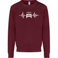 4X4 Heart Beat Pulse Off Road Roading Mens Sweatshirt Jumper Maroon
