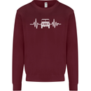 4X4 Heart Beat Pulse Off Road Roading Mens Sweatshirt Jumper Maroon