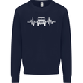 4X4 Heart Beat Pulse Off Road Roading Mens Sweatshirt Jumper Navy Blue