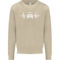 4X4 Heart Beat Pulse Off Road Roading Mens Sweatshirt Jumper Sand