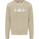 4X4 Heart Beat Pulse Off Road Roading Mens Sweatshirt Jumper Sand