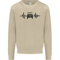 4X4 Heart Beat Pulse Off Road Roading Mens Sweatshirt Jumper Sand