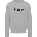 4X4 Heart Beat Pulse Off Road Roading Mens Sweatshirt Jumper Sports Grey