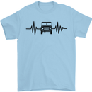 4X4 Heart Beat Pulse Off Road Roading Mens T-Shirt Cotton Gildan Light Blue