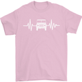 4X4 Heart Beat Pulse Off Road Roading Mens T-Shirt Cotton Gildan Light Pink
