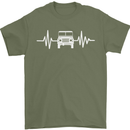 4X4 Heart Beat Pulse Off Road Roading Mens T-Shirt Cotton Gildan Military Green
