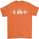 4X4 Heart Beat Pulse Off Road Roading Mens T-Shirt Cotton Gildan Orange