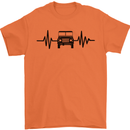 4X4 Heart Beat Pulse Off Road Roading Mens T-Shirt Cotton Gildan Orange