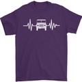 4X4 Heart Beat Pulse Off Road Roading Mens T-Shirt Cotton Gildan Purple