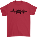 4X4 Heart Beat Pulse Off Road Roading Mens T-Shirt Cotton Gildan Red