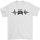 4X4 Heart Beat Pulse Off Road Roading Mens T-Shirt Cotton Gildan White