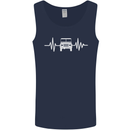 4X4 Heart Beat Pulse Off Road Roading Mens Vest Tank Top Navy Blue