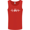 4X4 Heart Beat Pulse Off Road Roading Mens Vest Tank Top Red