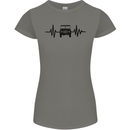 4X4 Heart Beat Pulse Off Road Roading Womens Petite Cut T-Shirt Charcoal