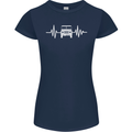 4X4 Heart Beat Pulse Off Road Roading Womens Petite Cut T-Shirt Navy Blue