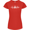 4X4 Heart Beat Pulse Off Road Roading Womens Petite Cut T-Shirt Red