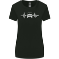 4X4 Heart Beat Pulse Off Road Roading Womens Wider Cut T-Shirt Black