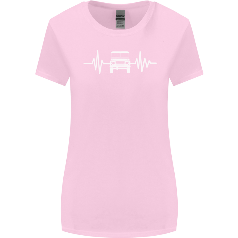 4X4 Heart Beat Pulse Off Road Roading Womens Wider Cut T-Shirt Light Pink