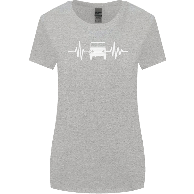 4X4 Heart Beat Pulse Off Road Roading Womens Wider Cut T-Shirt Sports Grey