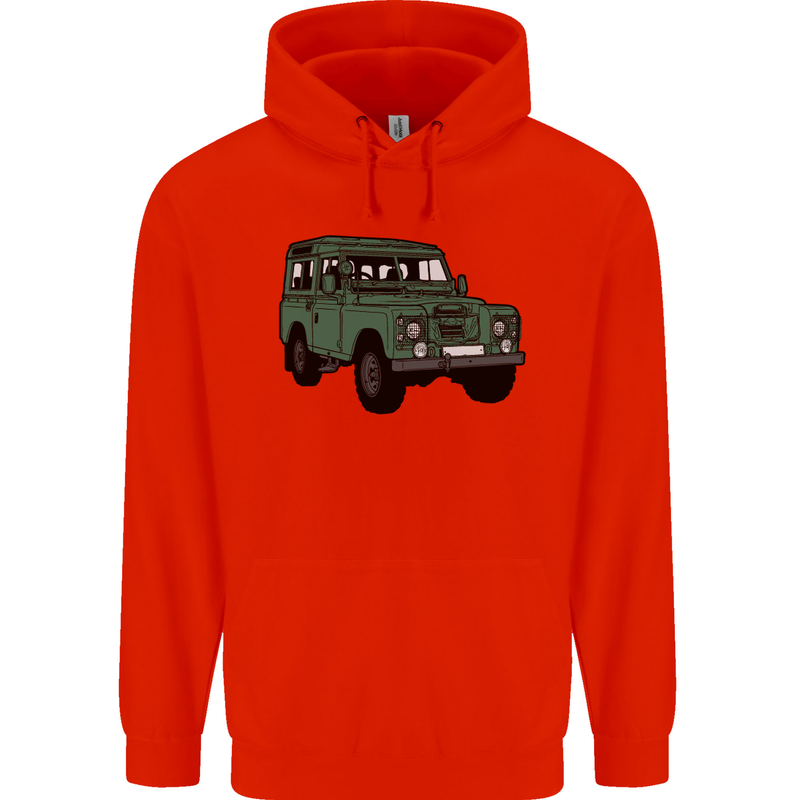 4X4 Off Road Roading 4 Wheel Drive Childrens Kids Hoodie Bright Red