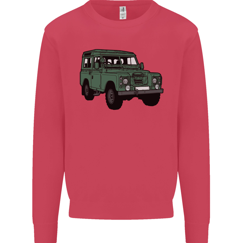 4X4 Off Road Roading 4 Wheel Drive Kids Sweatshirt Jumper Heliconia
