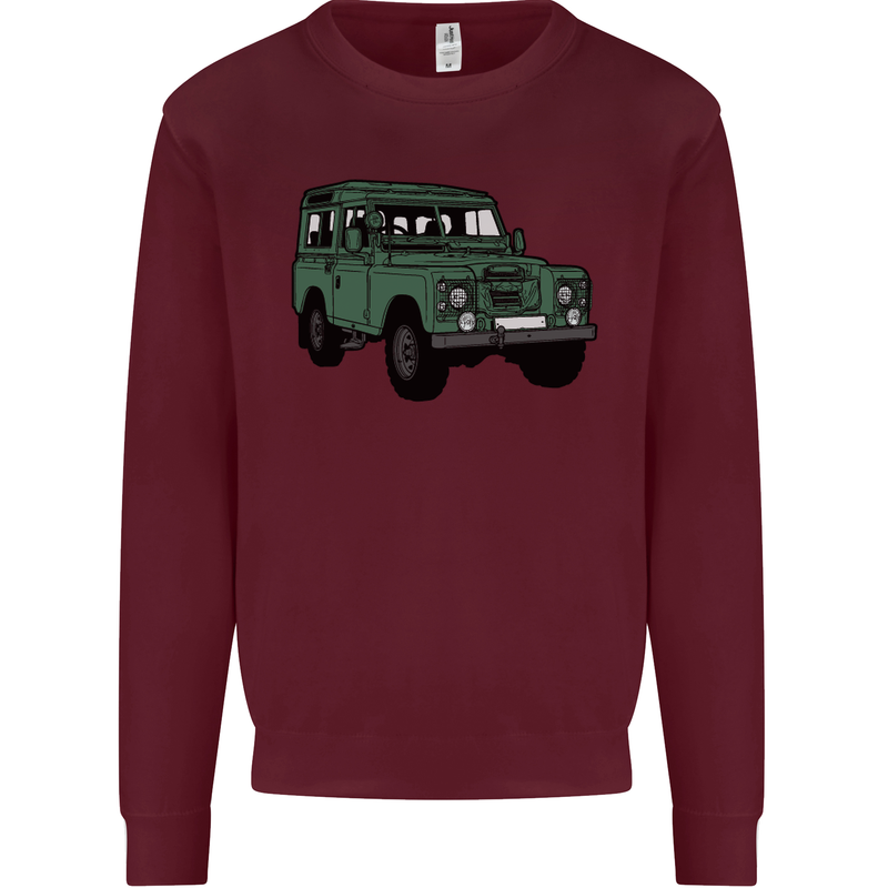 4X4 Off Road Roading 4 Wheel Drive Kids Sweatshirt Jumper Maroon