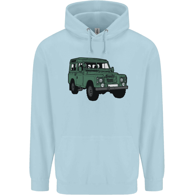 4X4 Off Road Roading 4 Wheel Drive Mens 80% Cotton Hoodie Light Blue