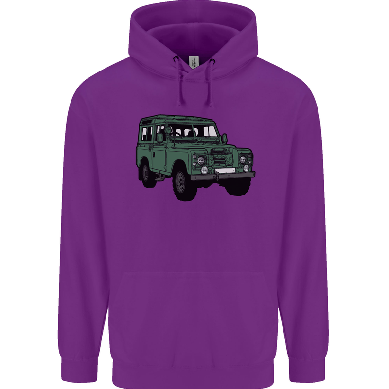 4X4 Off Road Roading 4 Wheel Drive Mens 80% Cotton Hoodie Purple