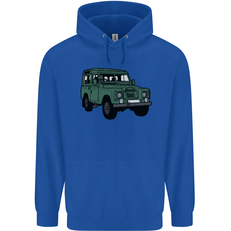 4X4 Off Road Roading 4 Wheel Drive Mens 80% Cotton Hoodie Royal Blue