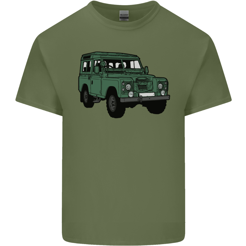 4X4 Off Road Roading 4 Wheel Drive Mens Cotton T-Shirt Tee Top Military Green