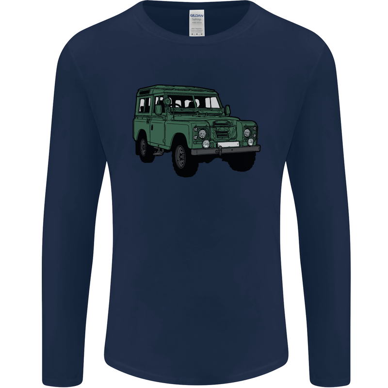 4X4 Off Road Roading 4 Wheel Drive Mens Long Sleeve T-Shirt Navy Blue