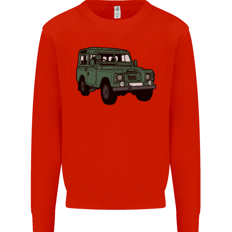 4X4 Off Road Roading 4 Wheel Drive Mens Sweatshirt Jumper Bright Red