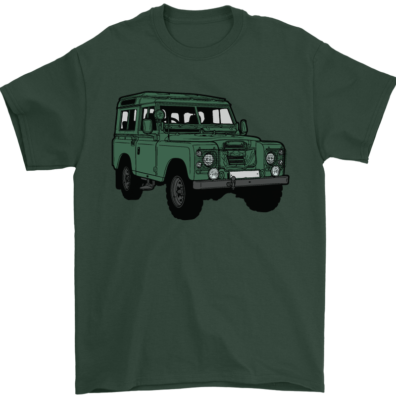 4X4 Off Road Roading 4 Wheel Drive Mens T-Shirt Cotton Gildan Forest Green