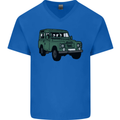 4X4 Off Road Roading 4 Wheel Drive Mens V-Neck Cotton T-Shirt Royal Blue