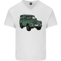 4X4 Off Road Roading 4 Wheel Drive Mens V-Neck Cotton T-Shirt White