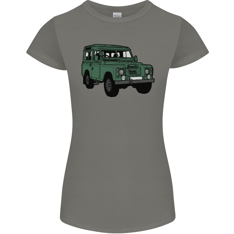 4X4 Off Road Roading 4 Wheel Drive Womens Petite Cut T-Shirt Charcoal